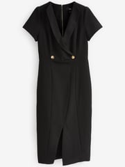 Black Tailored Midi Pencil Dress - Image 5 of 6