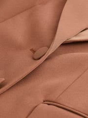 Copper Brown Tailored Crepe Single Breasted Blazer - Image 2 of 6