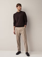 Stone Relaxed Tapered Stretch Smart Trousers - Image 2 of 8