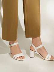 Dune London White Standard Fit Merisa 2 Part Block Heel Sandals - Image 1 of 6