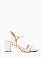 Dune London White Standard Fit Merisa 2 Part Block Heel Sandals - Image 2 of 6