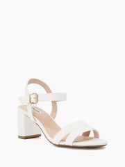 Dune London White Standard Fit Merisa 2 Part Block Heel Sandals - Image 3 of 6