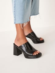 Black Forever Comfort® Platform Mules - Image 1 of 10