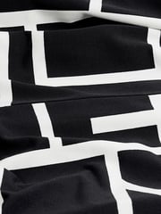 Black Geo Wide Leg V-Neck Jumpsuit - Image 6 of 6