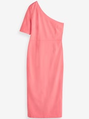 Pink Ponte One Shoulder Midi Dress - Image 4 of 5