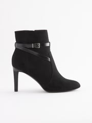 Black Regular/Wide Fit Forever Comfort® Buckle Detail Heeled Ankle Boots - Image 4 of 7