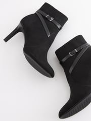 Black Regular/Wide Fit Forever Comfort® Buckle Detail Heeled Ankle Boots - Image 5 of 7