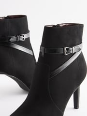 Black Regular/Wide Fit Forever Comfort® Buckle Detail Heeled Ankle Boots - Image 6 of 7