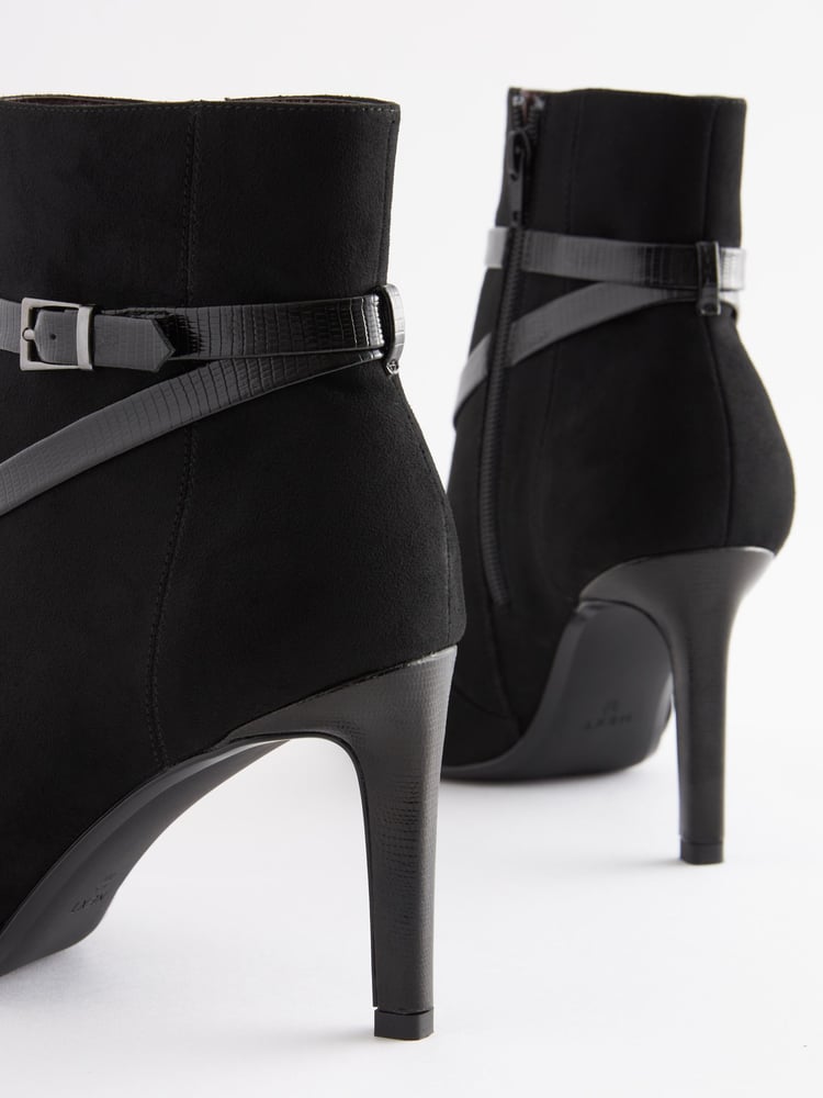 Black Regular/Wide Fit Forever Comfort® Buckle Detail Heeled Ankle Boots - Image 7 of 7