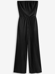 Black Plissé Bandeau Jumpsuit - Image 5 of 6