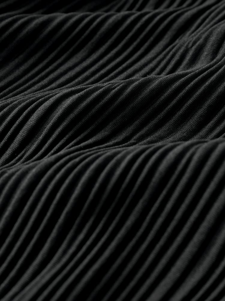Black Plissé Bandeau Jumpsuit - Image 6 of 6