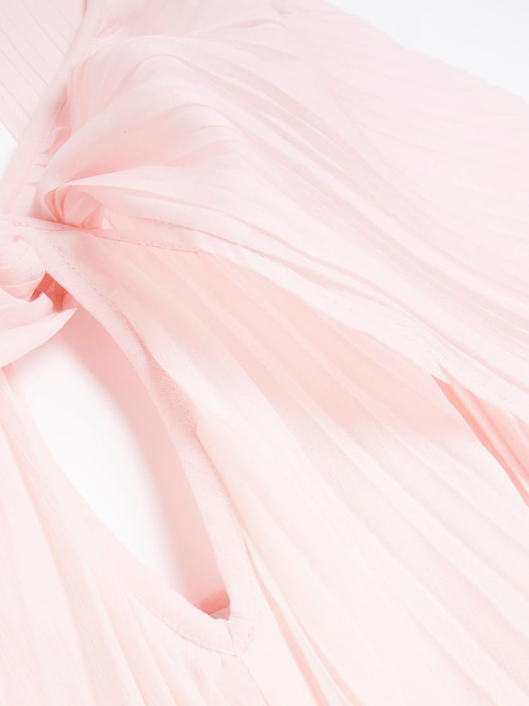 River Island Pink Pleated Cape Maxi Dress - Image 5 of 5 River Island Pink Pleated Cape Maxi Dress - Image 5 of 5