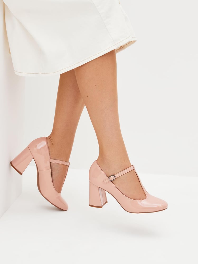 Nude Pink Forever Comfort® T-Bar Block Heel Shoes - Image 1 of 7 Nude Pink Forever Comfort® T-Bar Block Heel Shoes - Image 1 of 7