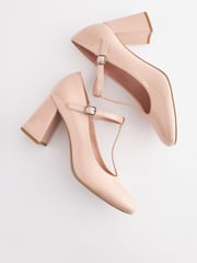 Nude Pink Forever Comfort® T-Bar Block Heel Shoes - Image 6 of 7