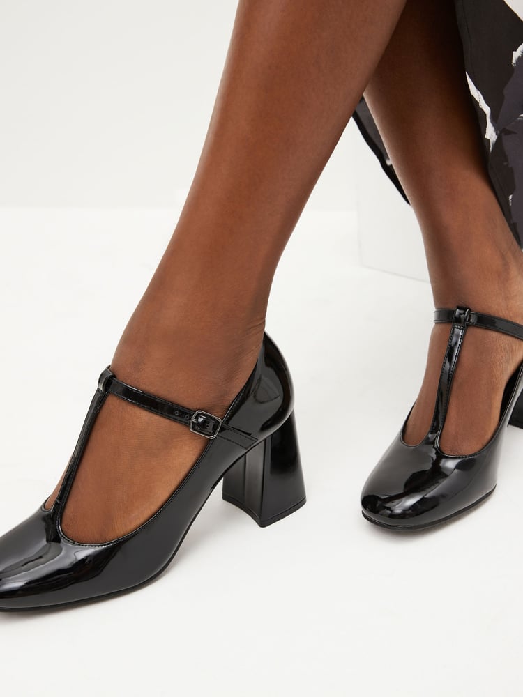 Black Forever Comfort® T-Bar Block Heel Shoes - Image 2 of 7 Black Forever Comfort® T-Bar Block Heel Shoes - Image 2 of 7