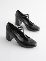 Black Forever Comfort® T-Bar Block Heel Shoes - Image 4 of 7