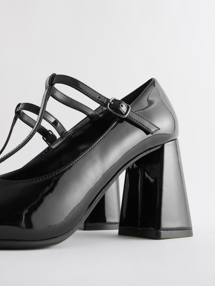 Black Forever Comfort® T-Bar Block Heel Shoes - Image 7 of 7