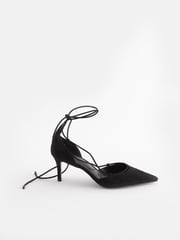 Black Forever Comfort® Point Toe Wrap Heels - Image 3 of 7