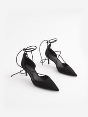 Black Forever Comfort® Point Toe Wrap Heels - Image 4 of 7