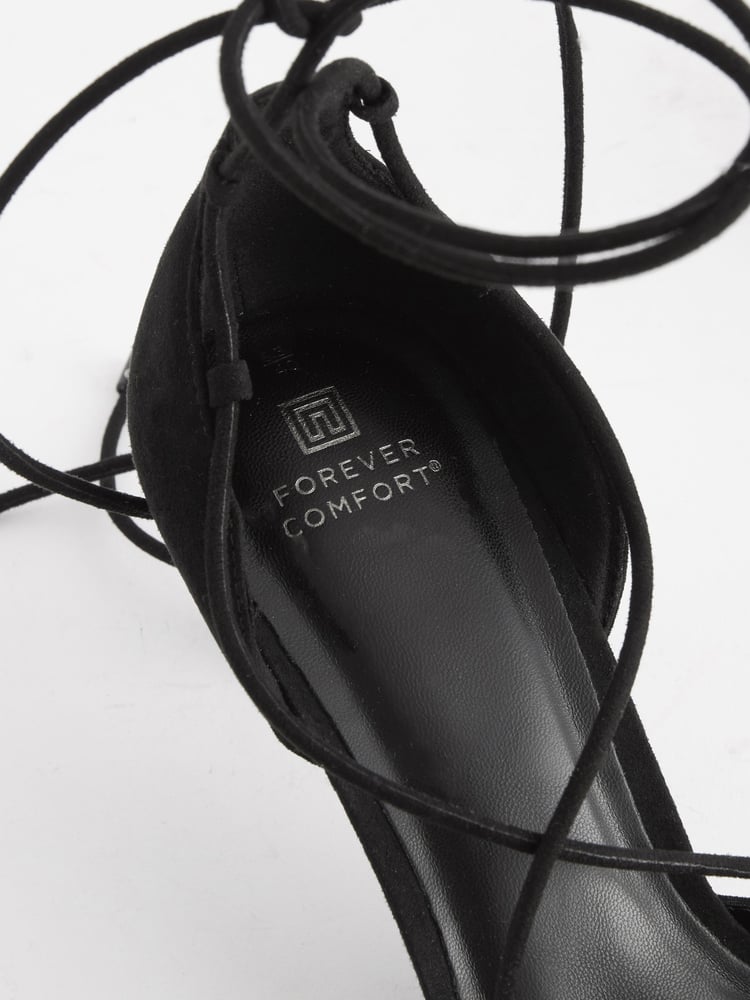 Black Forever Comfort® Point Toe Wrap Heels - Image 7 of 7