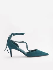 Teal Blue Forever Comfort® Point Toe Wrap Heels - Image 2 of 6