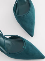 Teal Blue Forever Comfort® Point Toe Wrap Heels - Image 6 of 6