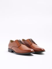 River Island Brown Formal Point Leather Lace-Up Brogue Derby Shoes - Image 2 of 6