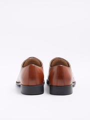 River Island Brown Formal Point Leather Lace-Up Brogue Derby Shoes - Image 3 of 6
