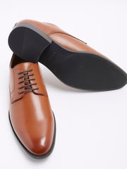 River Island Brown Formal Point Leather Lace-Up Brogue Derby Shoes - Image 5 of 6
