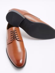 River Island Brown Formal Point Leather Lace-Up Brogue Derby Shoes - Image 6 of 6