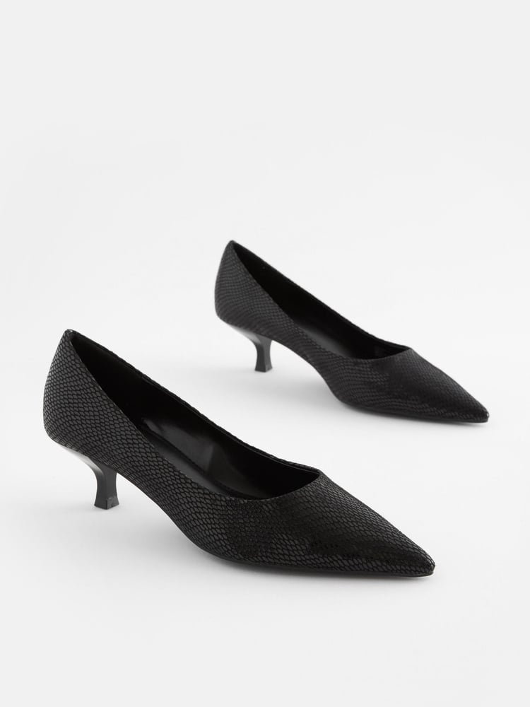 Black Regular/Wide Fit Forever Comfort® Kitten Heel Court Shoes - Image 1 of 5