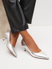 Silver Regular/Wide Fit Forever Comfort® Kitten Heel Court Shoes - Image 1 of 7