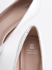Silver Regular/Wide Fit Forever Comfort® Kitten Heel Court Shoes - Image 7 of 7
