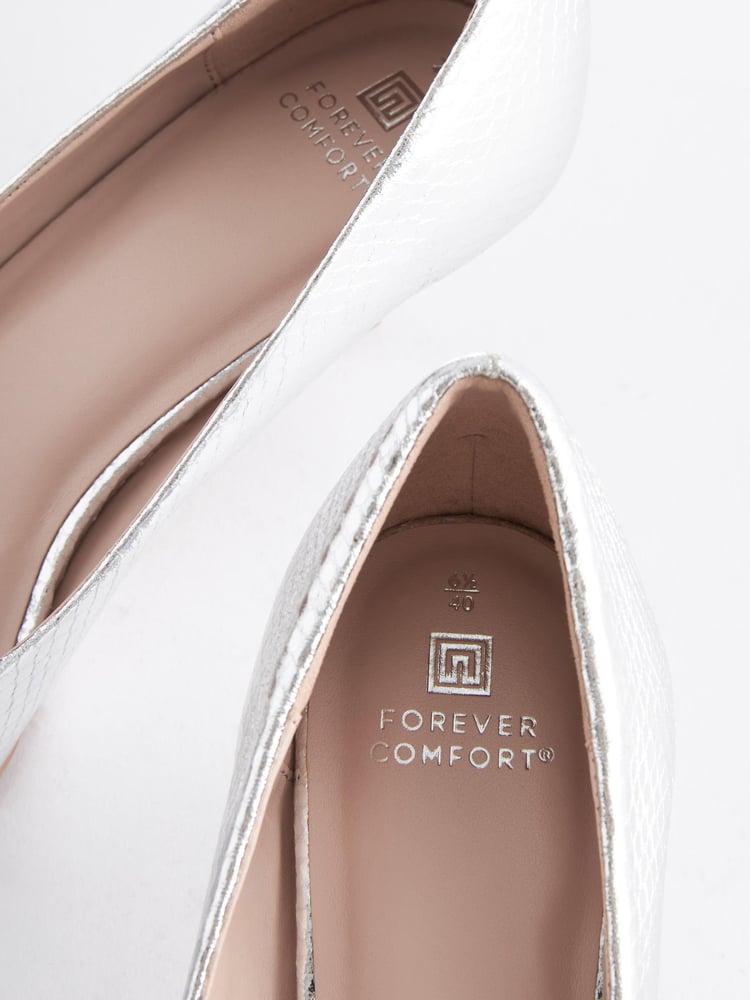 Silver Regular/Wide Fit Forever Comfort® Kitten Heel Court Shoes - Image 7 of 7