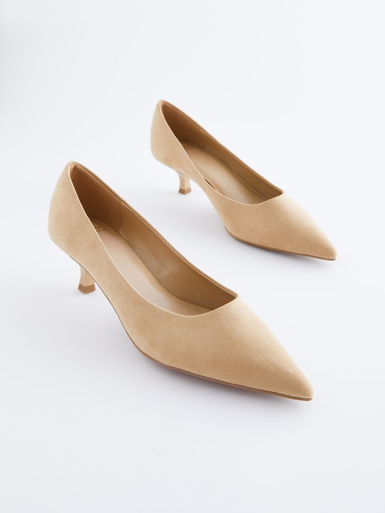 Camel Natural Regular/Wide Fit Forever Comfort® Kitten Heel Court Shoes - Image 1 of 7 Camel Natural Regular/Wide Fit Forever Comfort® Kitten Heel Court Shoes - Image 1 of 7