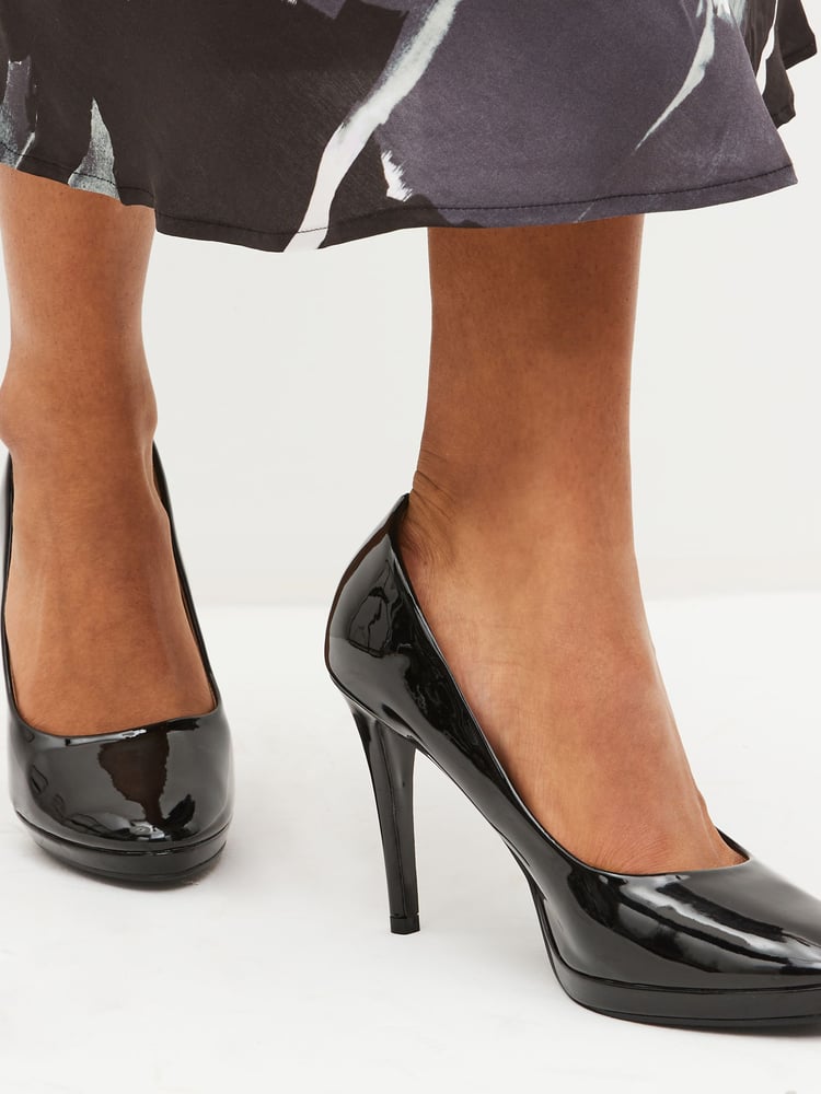 Black Regular/Wide Fit Forever Comfort® Platform Court Shoes - Image 2 of 7 Black Regular/Wide Fit Forever Comfort® Platform Court Shoes - Image 2 of 7