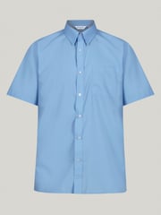 Trutex Boys Blue Non Iron Short Sleeve School Shirts 2 Pack - Image 6 of 7