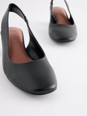 Black Regular/Wide Fit Forever Comfort® Leather Slingback Low Block Heels - Image 5 of 7