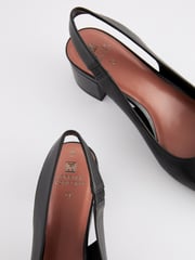 Black Regular/Wide Fit Forever Comfort® Leather Slingback Low Block Heels - Image 6 of 7