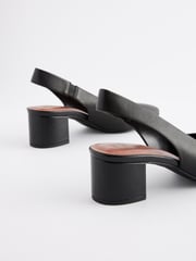 Black Regular/Wide Fit Forever Comfort® Leather Slingback Low Block Heels - Image 7 of 7