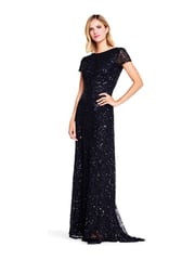 Adrianna Papell Scoop Black Long Dress - Image 1 of 5
