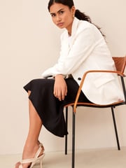 Bone Cream Signature Leather Asymmetric Sandals - Image 3 of 8