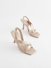 Bone Cream Signature Leather Asymmetric Sandals - Image 4 of 8