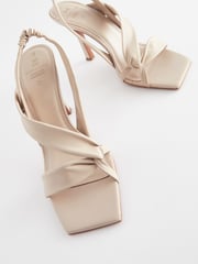 Bone Cream Signature Leather Asymmetric Sandals - Image 6 of 8