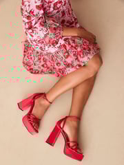 Pink Forever Comfort® Platform Closed Back Sandals - Image 1 of 9