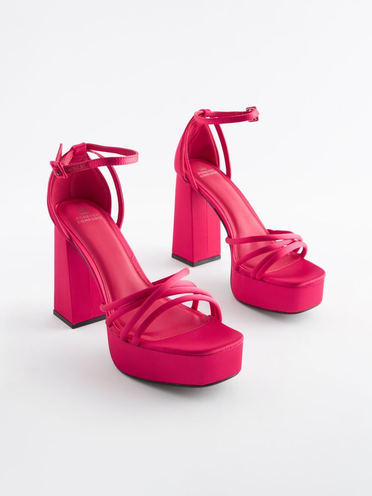 Pink Forever Comfort® Platform Closed Back Sandals - Image 2 of 9