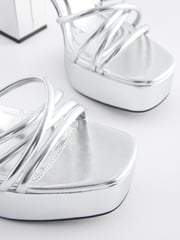 Silver Forever Comfort® Platform Closed Back Sandals - Image 4 of 9