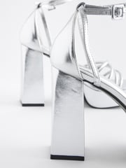 Silver Forever Comfort® Platform Closed Back Sandals - Image 6 of 9