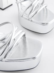 Silver Forever Comfort® Platform Closed Back Sandals - Image 7 of 9