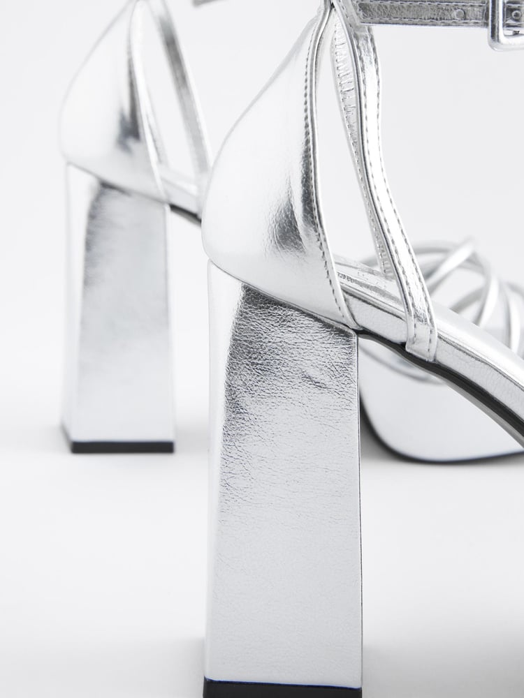 Silver Forever Comfort® Platform Closed Back Sandals - Image 9 of 9